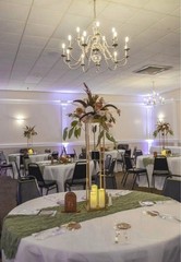 Cuckan FINDYOU Rustic Wedding Set Sage Green Runner, White Tablecloth, Floral