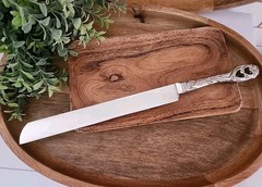 Vintage Ornate Silver Scroll Cake Knife – Elegant Wedding Dessert Server 12″