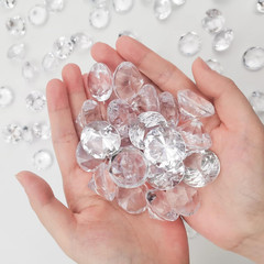 100Pcs Clear Acrylic Diamonds 1 Inch Wedding Table Scatters Gemstones Confetti f