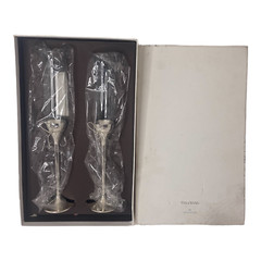 🥝 Vera Wang Wedgwood Set of 2 Love Knots Toasting Flutes 6315 PERSONALIZED – FL