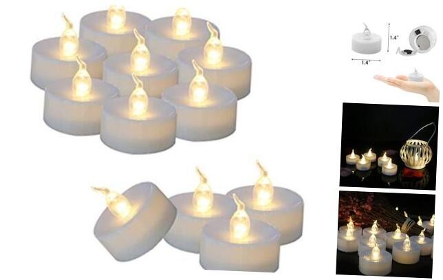 24 Tea Lights Led Flickering with Timer Function (6 hrs on, 18 hrs off),