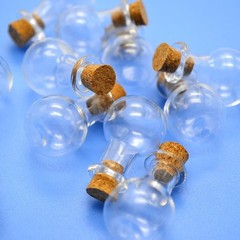 20PCS 2ml Mini Glass Bottles with Cork Stoppers, Tiny Vials for DIY Crafts Gifts