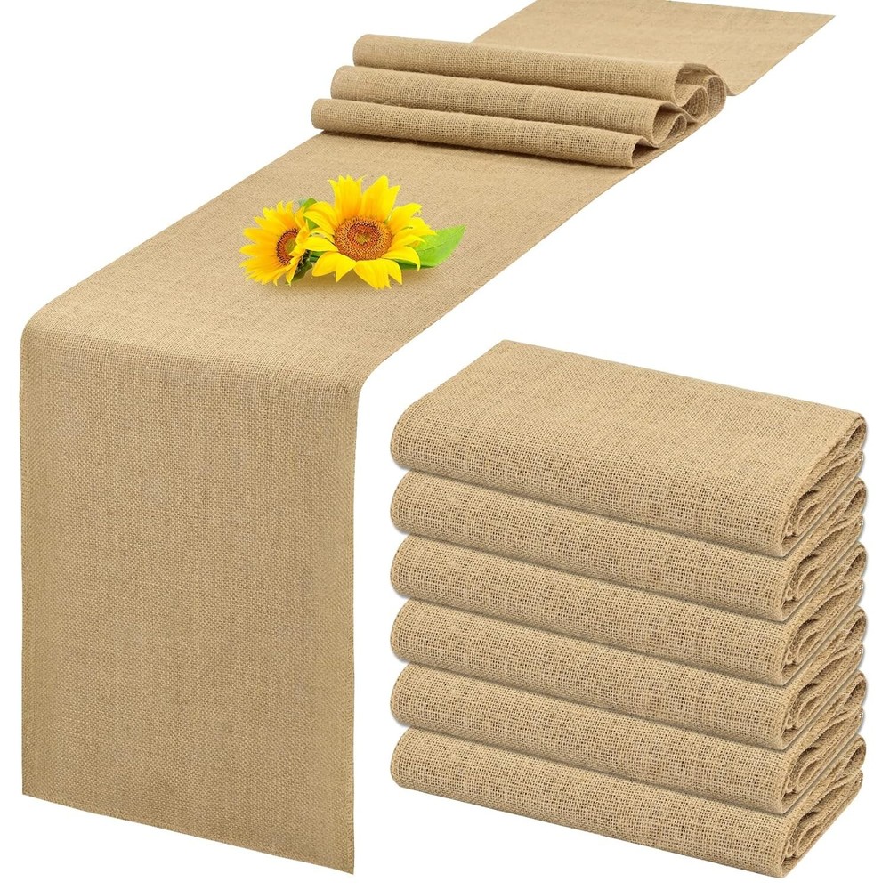 25 NATURAL Burlap Jute Hessian Table Runner Rustic Wedding Event Home Decoration