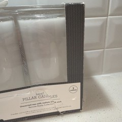 3pk 6″ x 3″ LED Flameless Black Wick Candles White – Threshold