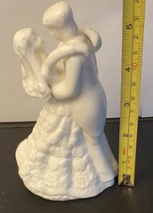 8-White Porcelain BRIDE AND GROOM First Dance Cake Topper or Table Setting