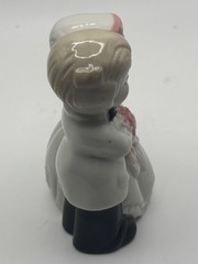 Vintage 1960s Glossy Porcelain Bride And Groom Figurine Cake Topper 4” Inches