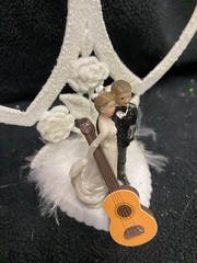 Acoustic Guitar Music Wedding Country Western Band Cake Topper Groom Top Bride