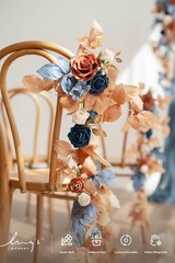 Fall 10pcs Wedding Chair Decorations Aisle Floral Swag Artificial Pew Flowers