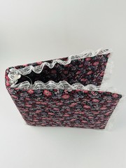 VTG Purple Floral Lace Fabric 3 Ring Binder Padded Photo Album Cottagecore Flowe