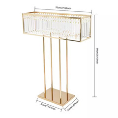 27 In. X 35 In. Gold Modern Rectangular Iron Acrylic Wedding Party Birthday Deco