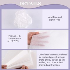 Lineco Unbuffered Acid-Free Interleaving Tissue 8.5″ x11″, 8.5×11, White