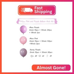 Pink and Purple Balloon Garland Arch Kit 148pcs Pastel Pink Purple Balloons for