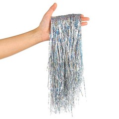 2000 Strands Christmas Tinsel Icicles, 19.7″ Shiny Mylar Foil Icicle Silver