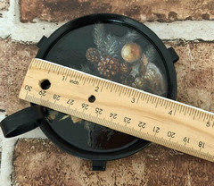 VINTAGE BLACK METAL WALKING CANDLE HOLDER W/ FINGER LOOP + FLAMELESS CANDLE