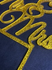 Gold Glitter ‘Mr And Mrs’ Cake Topper