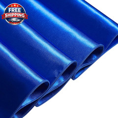 10 Pcs Royal Blue Satin Chair Sashes Bows Universal Chair Cover for Wedding Rec