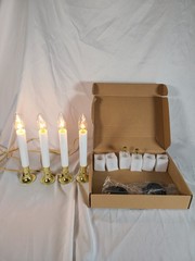4 Pack 9″ Electric Window Candle Lights with Base, 5FT Cord Flameless Candles