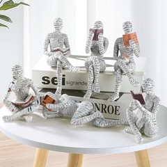 Modern Abstract Reading Women Statue Aesthetic Sculpture for Home Decor