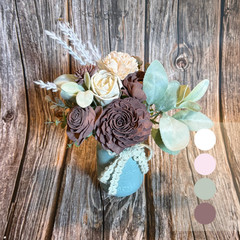 Sola Wood Mauve Wedding Floral Table Centerpieces Set of 3 Bridal Shower Decor