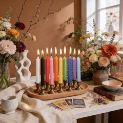Viyffo 40 Pack Taper Chime Candles, 4 Inch Mini 4″40pcs-Assorted Color