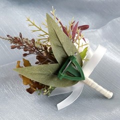 Romantics Champagne Wrist Flower and Boutonniere for Wedding Celebration Party