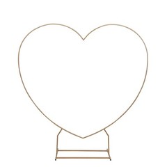 7 ft GOLD Metal Heart Shape Wedding Arch Photo BACKDROP STAND Party Decorations