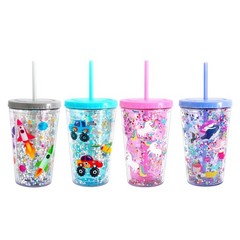 Cute Tumbler with Lid and Straw Double Wall Insulated Acrylic Cup for Girls W…