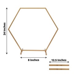 24″ GOLD Geometric Metal Flower FRAME Hexagon Table Arch Centerpiece Party Event