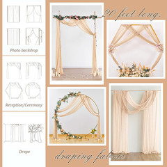 Wedding Arch Draping Fabric 30″X240″, Sheer Chiffon Backdrop Panel for Ceremony,