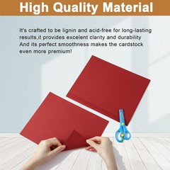 Silunkia 40 Sheets Christmas Red Cardstock 8.5 x 11 Craft 40 Sheets,