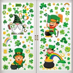 305 PCS St Patricks Day Window Clings, 9 Sheets St Patrick’s Day Window Stick…