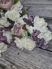 4 Wedding Table Centerpieces, Floral Reception Centerpieces, Vintage, Purple