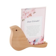 Unique Design Bird Shape Wood Acrylic Sign Holder Stand Wooden Menu Holders T…