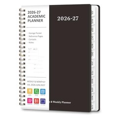 Planner 2026-2027, Weekly and Monthly 6.3″x8.5″(Jul 2026-Jun 2027) A-Black