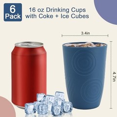 Wheat Straw Cups 16 OZ, Plastic Drinking Glasses, Drinking 16 oz Multicolor