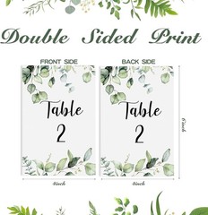 Stylish Eucalyptus Table Numbers – 26 Double-Sided Cards for Special Events