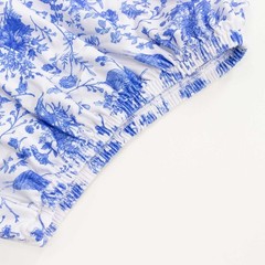 5 WHITE BLUE Fitted Spandex Cylinder Display Stand Covers with Floral Print