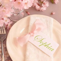 12PCS Table Name Cards with Satin Ribbon, 3.54×1.96 Soft Place Cards for Wedd…