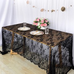 Pardecor Lace Tablecloth Rectangular 60×120 Black Embroidered Lace Tablecloth…