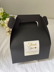 50x Black wedding party favor personalized gift Sticker Cookie Candy Cake boxes