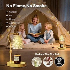 Candle Warmer Lamp with Timer Dimmer, Birthday Gifts for Women Amber-gold