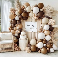 Brown Nude Balloon Arch Kit Double 5inch, 12inch, 18inch, Neutral White