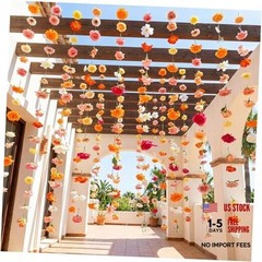 Suncalla 12 Pcs 70.8 ft Wildflower Garland Pre Strung Multi Color Rose