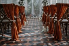 CHEESECLOTH CHAIR COVER DRAPES WEDDING EVENT VENUE DÉCOR VERTICAL DRAPES