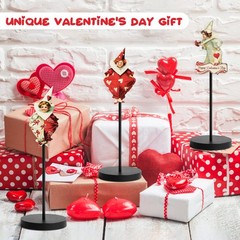 L1rabe Valentine’s Day Table Decorations 7.8cm x 6.7cm x 1.2cm, Red; Yellow
