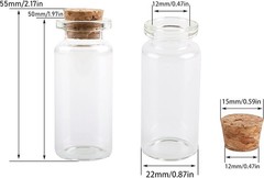 MaxMau 24PCS 10ml Glass Bottles Mini Vials with Cork Stoppers for DIY Clear