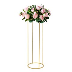 Gold Cylindrical Wedding Flower Stands Pack of 10 35 × 100 cm Centerpieces