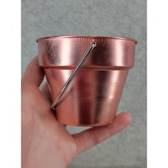 Set of 3 Rose Gold Aluminum Mini Buckets 3 Inch Small Decorative Pails