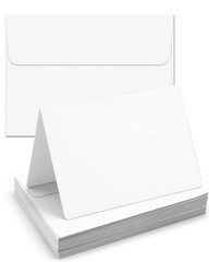 Blank-Cards-and-Envelopes 60 Pack – 5 x 7 Folded Cardstock with A7 White Enve…