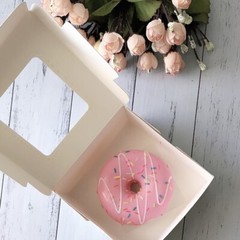 50x Large Donut Cake Window Favor Box Wedding Birthday Party Give Away Gift Box